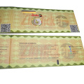 Hologram Anti-counterfeiting entrance ticket voucher printing with security number
